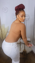 Load image into Gallery viewer, No Drama Long sleeved, Ribbed Bodysuit (Black or Light Brown)
